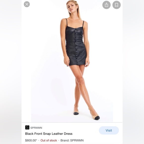 Sexy Leather Y2K Snap Front Dress - Picture 9 of 9